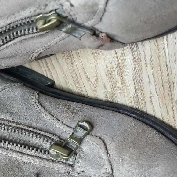 John Varvatos Suede Leather Mens Grey Distressed Lace Ankle Chukka Boots Zipper - Picture 7 of 13